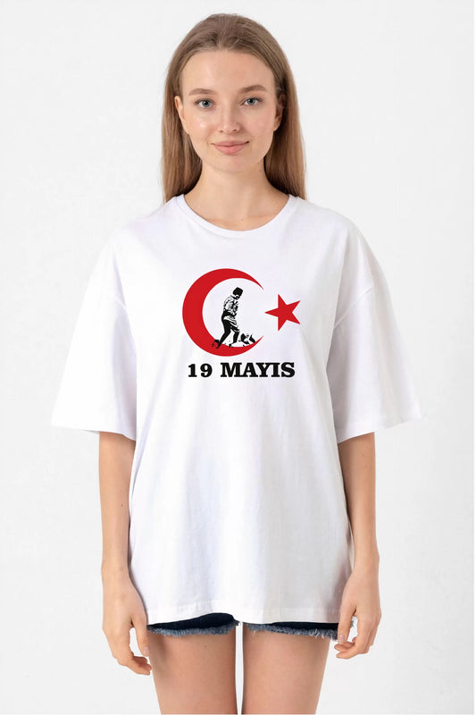 19 Mayıs 20/1 Baskılı T-shirt - Beyaz