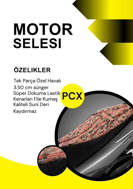 Pcx Motosiklet Hava Destekli Konfor Sele - Kamuflaj