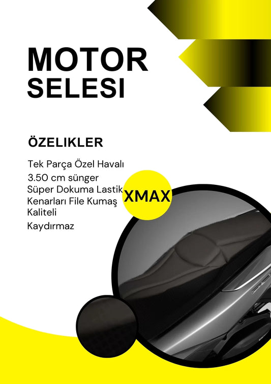 Xmax Forza Motosiklet Hava Destekli Konfor Sele - Siyah